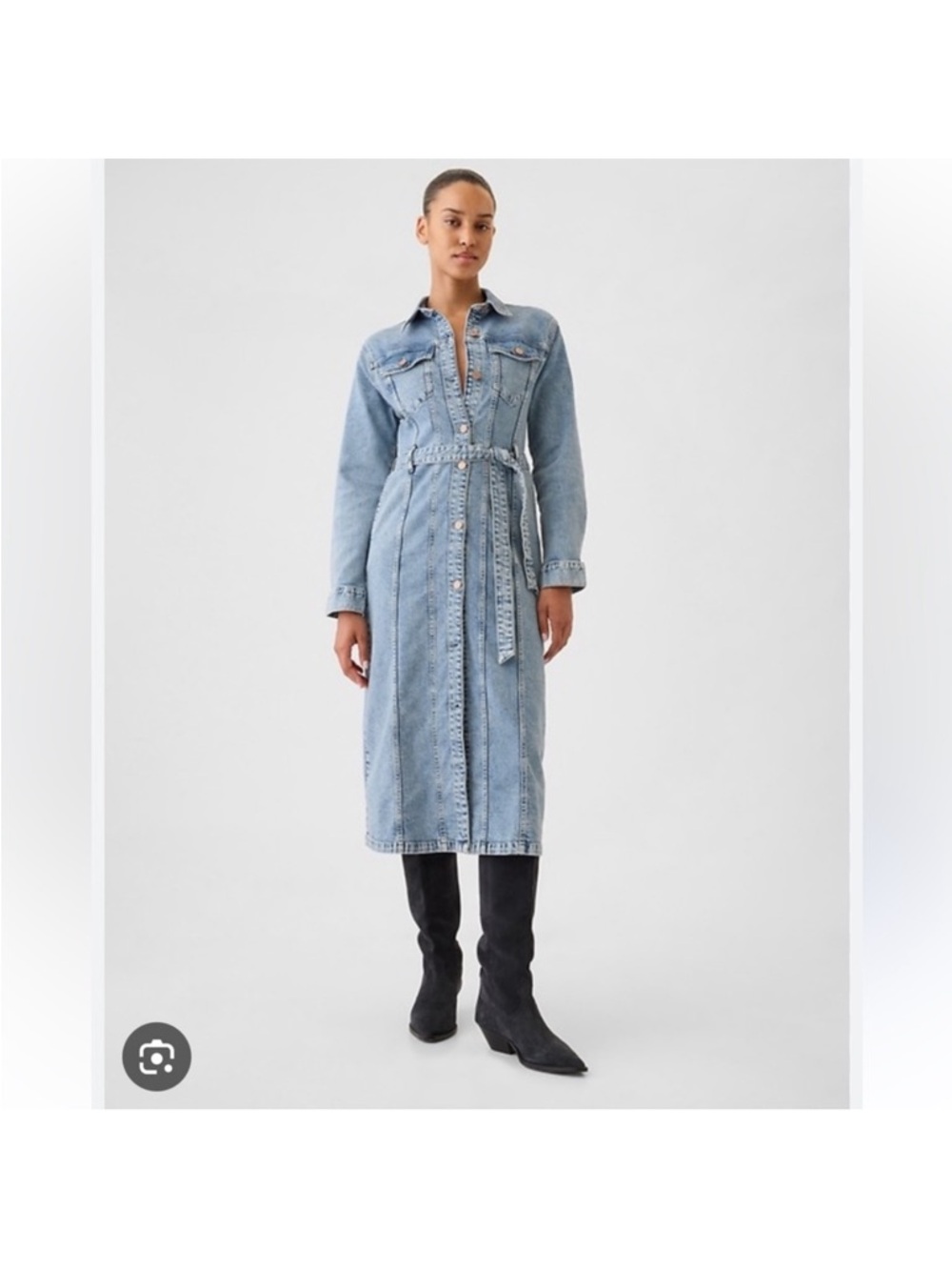 GAP Denim Midi Dress Belted size S